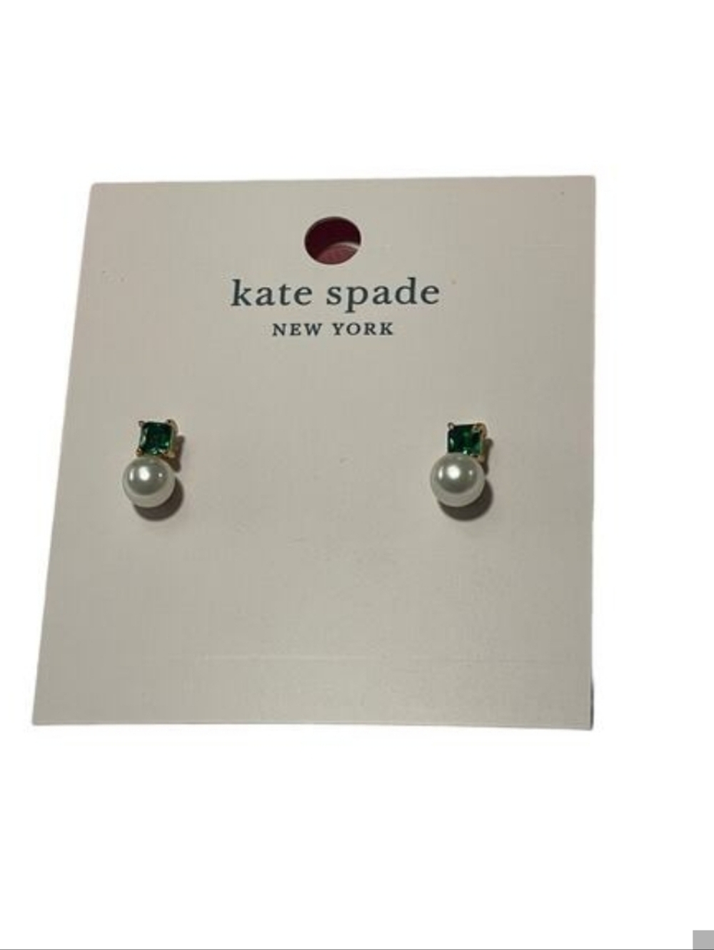 kate spade Green & White Pearl Stud Earrings - Picture 2 of 2
